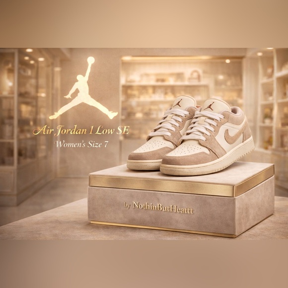 Jordan Shoes - Air Jordan 1 Low SE Light Taupe Sail Brown Sneakers Women’s 7 Premium Suede